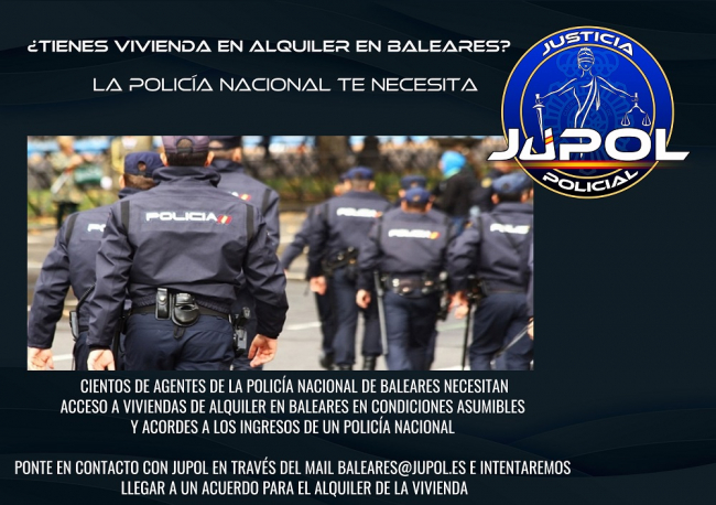 JUPOL inicia una campaña en Baleares para solicitar el apoyo ciudadano ante los problemas de vivienda